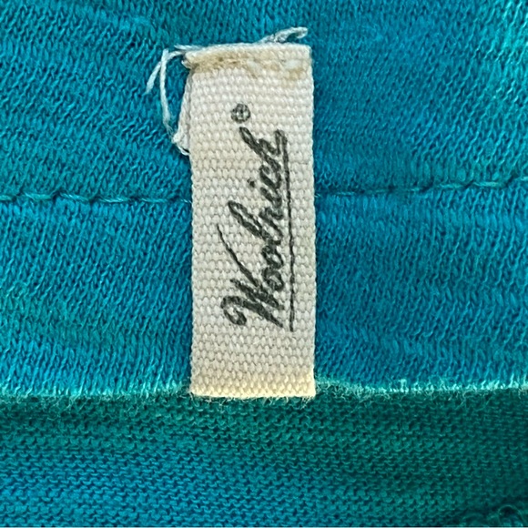 Woolrich Shirt Small Turquoise Split Open Back Yoga Hiking 100% Cotton Women’s - Picture 12 of 15